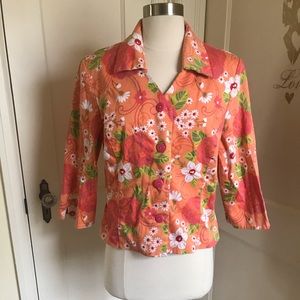 Sag harbor colorful spring jacket floral in Coral